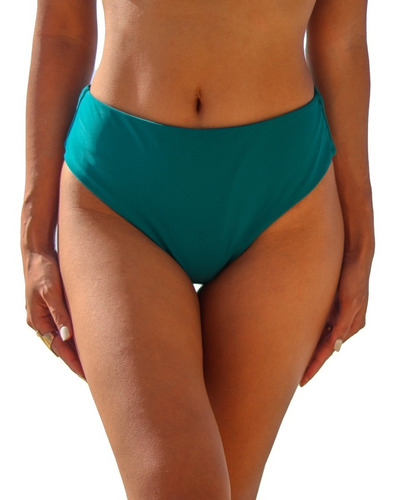 Calzón De Bikini Tiro Alto Mujer Daikiri Verde Petróleo