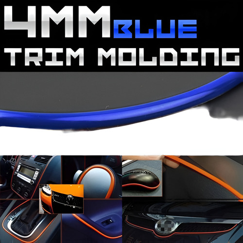 4 Mm X 20 Ft Coche Azul Moldura Trim Interior Centro Consola
