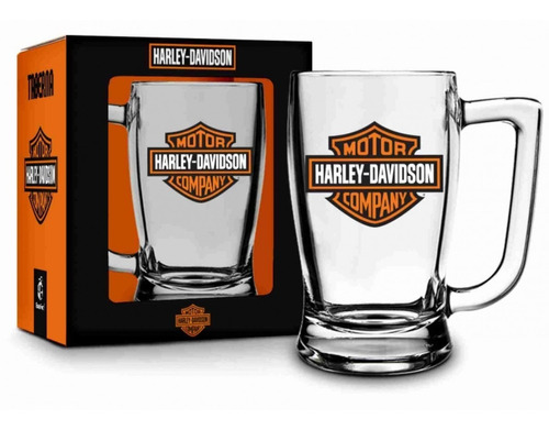 Copo Caneca Personalizada Harley Davidson Vidro Chopp 340ml