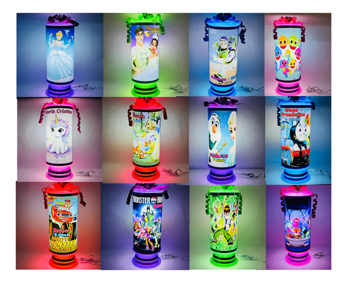 Centros De Mesa Princesa Sofia 10 Unidades Con Luz 38 Cm