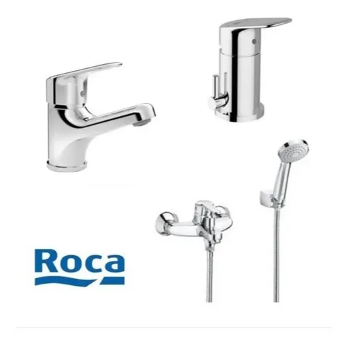 Griferia Roca Coral Lavatorio Ducha Bidet Metalica Cromo