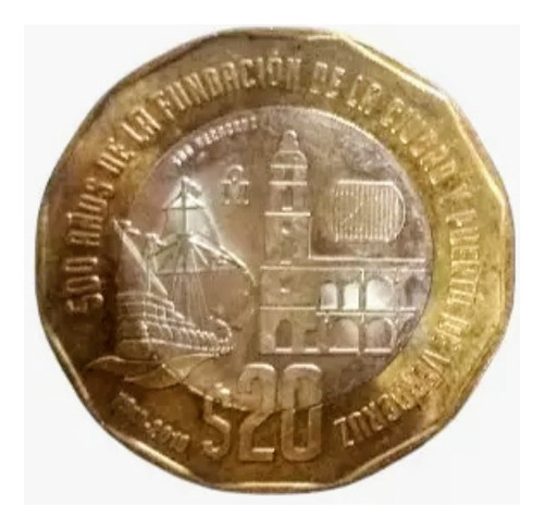 Set 2 Monedas$20 500 Años De La Fundación De Veracruz