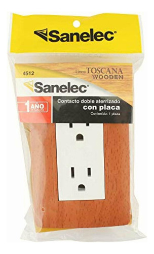 Sanelec 4512 Contacto Doble Aterrizado Con Placa, Toscana