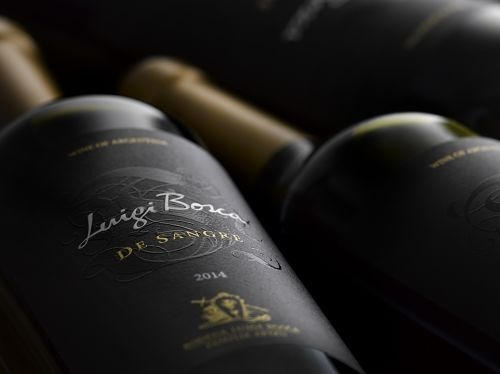 Box Vino Luigi Bosca De Sangre Blend + 1 Copa Rosa Grabada