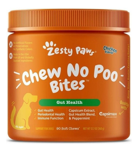 Zesty Paws Chew No Poo Suplemento Contra La Coprofagia 