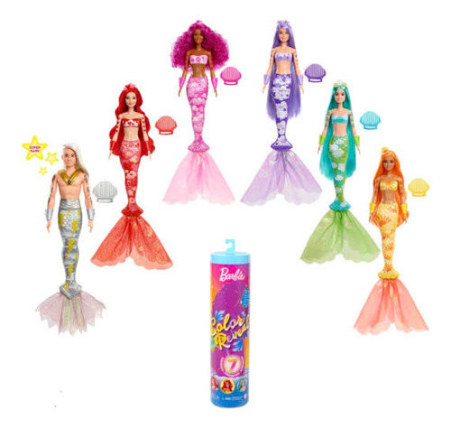 Nueva Muñeca Sirena Barbie Color Reveal Mermaid Arcoiris 