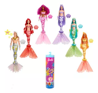 Nueva Muñeca Sirena Barbie Color Reveal Mermaid Arcoiris