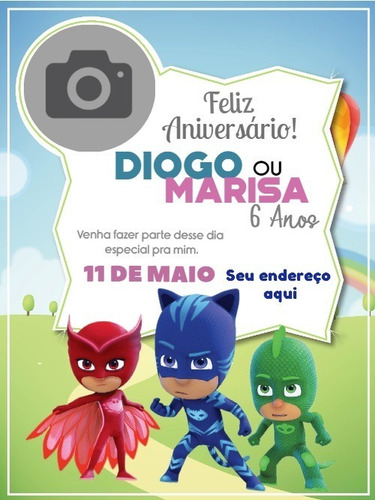 Imagem 4 de 7 de Convite Digital De Aniversário - Pj Masks