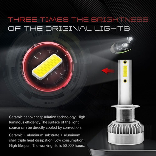 Coche Luz Led H1 110w 20000lm Mocob Led Faros Completos