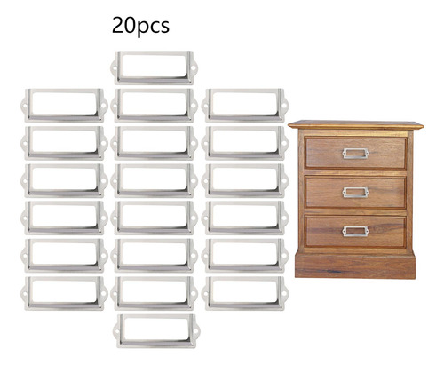 5 X 20x Retro Etiqueta Portaetiquetas Marco De Metal Cajón