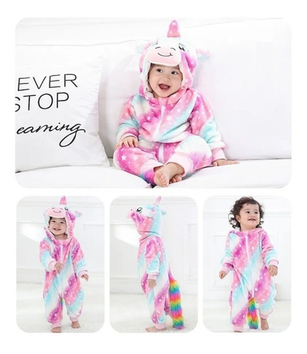 Pijama Y Disfraz Enterito Polar  Bebés Unicornio