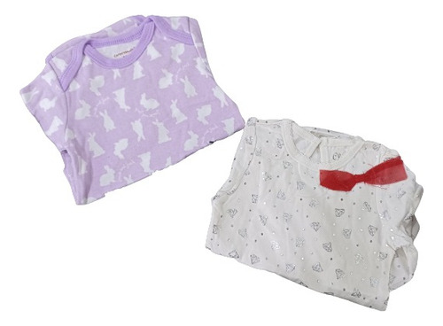 Pack 2 Bodys Manga Larga Estampados Algodón Bebés 6-9 Meses