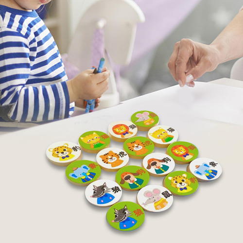 2 X 16 Piezas De Ajedrez De Animales Para Juegos Familiares