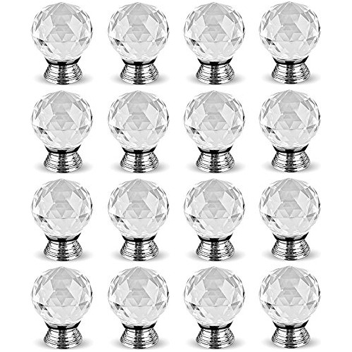 16 Piezas De Tiradores De Cristal De 40 Mm Cajones De C...