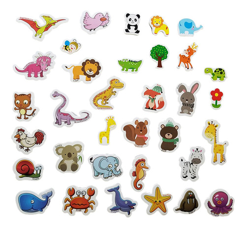 40 Piezas De Imanes De Animales Para Nevera, Animales De