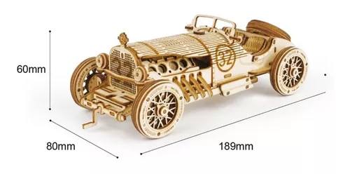 Jogo De Montar 3d Carro Grand Prix 189mm Madeira