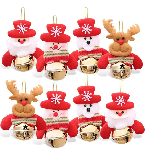 * 8 Pcs Cascabeles Adornos Para Árbol De Navidad