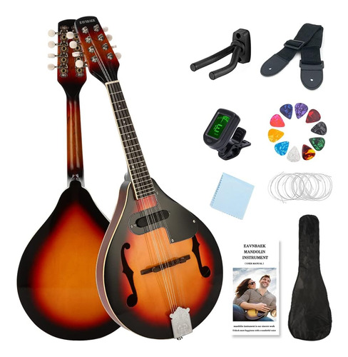 Eavnbaek Mandolin A Style - Mandolina Acústica De 8 Cuerdas,