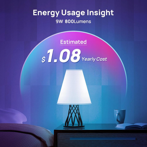 Bombilla Led Inteligente A19 Wifi Compatible Con Alexa Y Goo