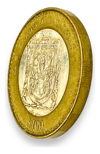 Moneda Bimetalica 100 Pesos Estado De Zacatecas 2003 Fase 1 (Usado)