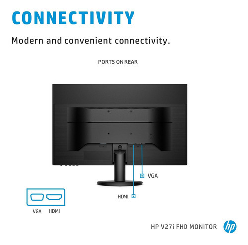 Monitor HP con pantalla de 27" 60Hz 127V y resolución Full HD