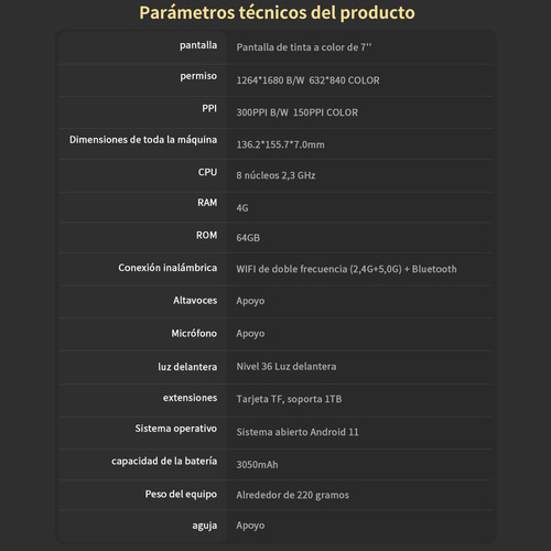 . Leitor Eletrônico Bigme B751c De 7 Cores Com Tela