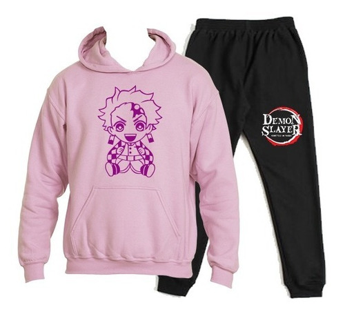 Buzo Estampado Demon Slayer Kanjiro Niño Niña Conjunto 