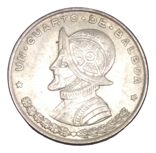 Moneda Panamá 1/4 Balboa Plata Ley 900 Años 60´s V F