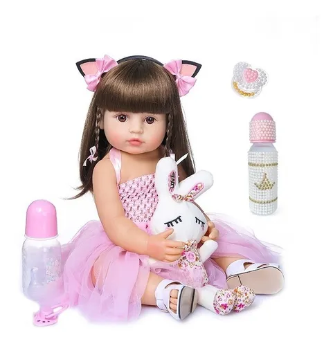 Bebé Reborn Muñeca Silicona Completo 55cm Meses sin intereses