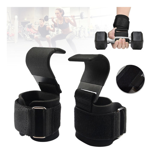 Muñequera Con Gancho De Levantamiento Pesas Straps Gym