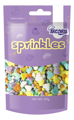 Sprinkles Corazones De Colores Rosa Azul 80g San Valentín 