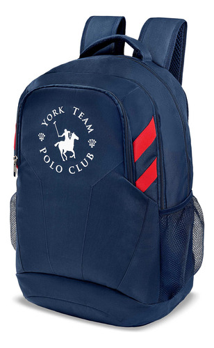 Mochila Grande Polo Club Textil Multiples Bolsas Hombre Azul