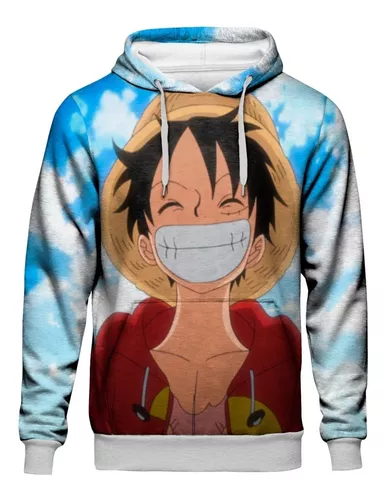 Anime One Piece Monkey D. Luffy Moletom com capuz 3D desenho