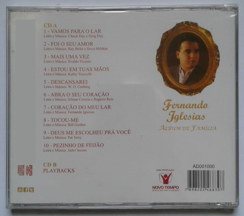 Imagem 2 de 2 de Cd Fernando Iglesias - Álbum De Família - Play-back Incluso