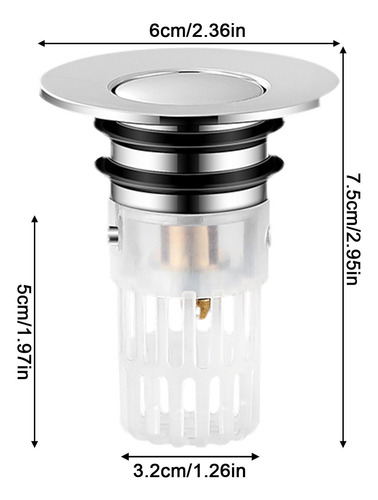 Tapón Para Fregadero De Baño Emergente Colador De Drenaje Co