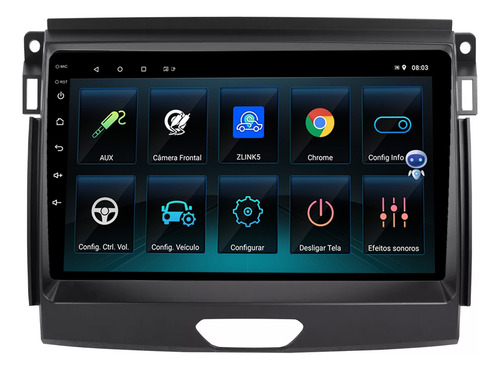 Multimidia Ranger 17/21 9p Qled Android Carplay 2gb 32gb