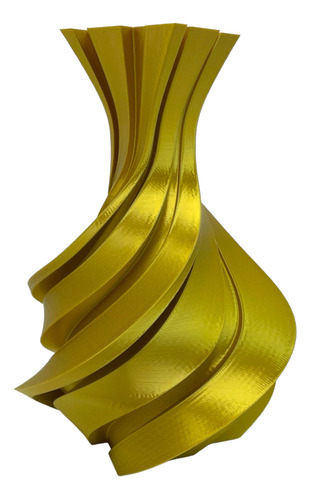 Florero Escultura Giro De Tiras Diseño Moderno 24 Cm Dorado