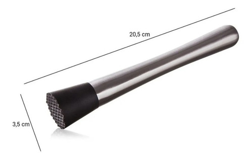 Imagen 4 de 10 de Pison Barman Machacador Mortero Moledor Citricos Acero Inox