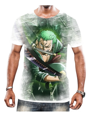 Camiseta Camisa Anime One Piece Zoro Chapeus De Palha Hd 14