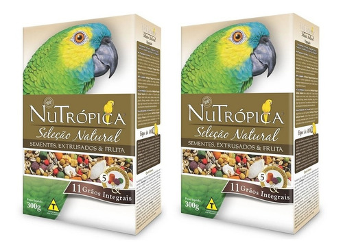 Kit 2 Unidades Ração Seleção Natural Papagaio 300g Nutrópica