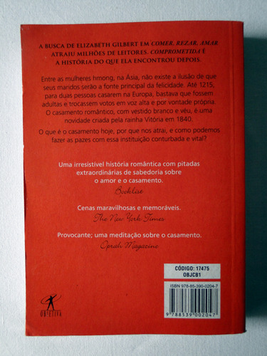 Comprometida De Elizabeth Gilbert Editorial Objetiva (Usado)