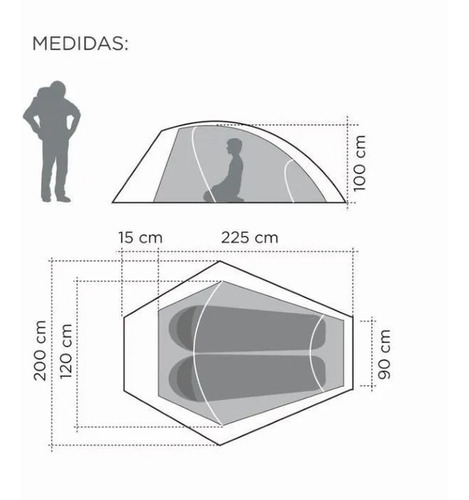 Carpa Trekking Doite Volcano 2 Personas 5000mm Upf50+