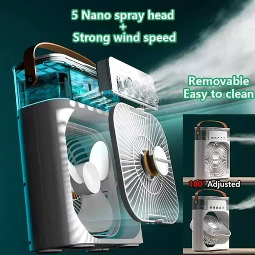 Ventilador De Ajuste De Aire Con Humidificador Portátil Con