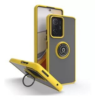 Funda Case Para Xiaomi Mi 11t Ahumado Con Anillo Amarillo