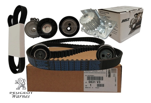 Distribucion + Bomba Dolz + Kit Poly V Peugeot 206 2.0 Hdi