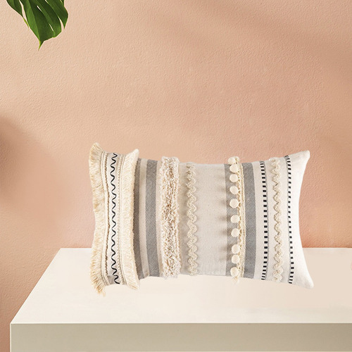 Boho Decoración Throw Borlas Almohada Cubierta Hecha A Mano