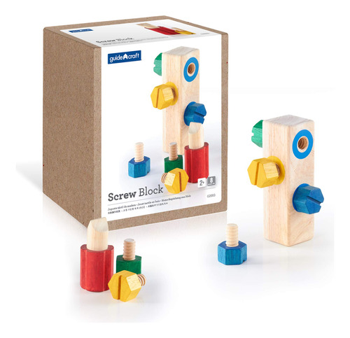 Guidecraft Bloque De Tornillos  Juego De Juego Multicolo.