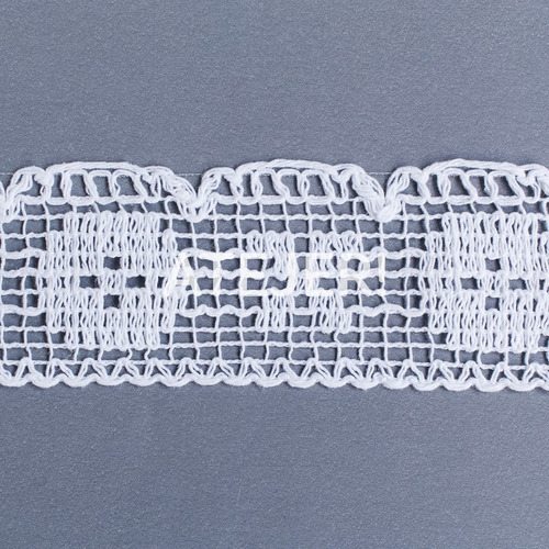 Imagen 3 de 6 de Puntilla Algodón Entredos Fb Art 827 De 60mm Por 10 Metros