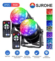 Comprar Sjrohe 2 Piezas Rgb Led Dj Control Remoto Led Disco Ball Luces Para Fiestas Bola Disco Luces De Colores Traje Robot Led Cañon Led Para Fiesta Ktv Par Led Luces Para Escenario
