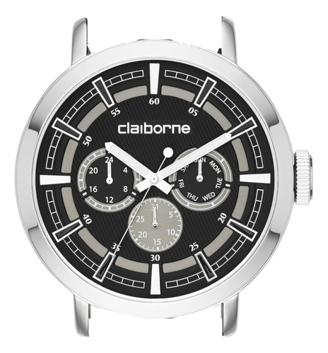 Reloj Pulsera Claiborne Clm1148 Para Los Hombres Plateado